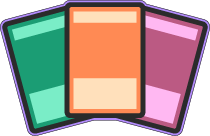Three cards that resemble those of the Yu-Gi-Oh! trading card game.